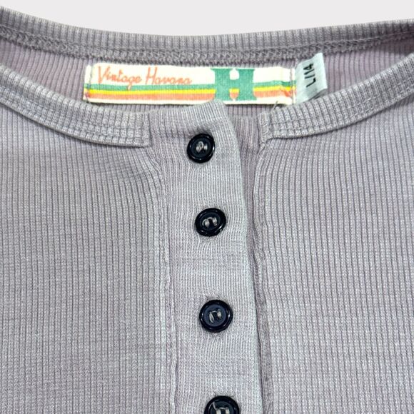 Vintage Havana Lavender Ribbed Henley Sweatshirt – Girls’ Size L (14) - Picture 5 of 5